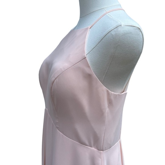 Azazie Sarah Halter Dress in Pearl Pink Size 10 - Picture 6 of 16